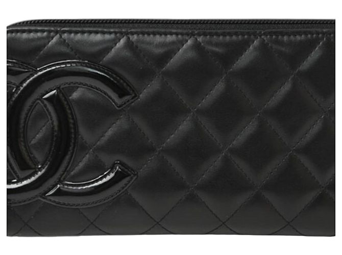 Chanel Cambon Line Long Wallet in Black