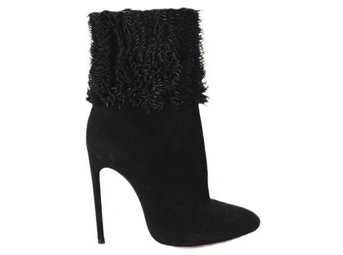 Alaïa Black Suede Ankle Boots