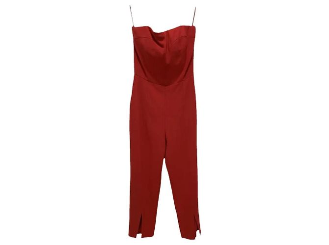 Macacão Alexander McQueen Vermelho de Acetato sem Mangas