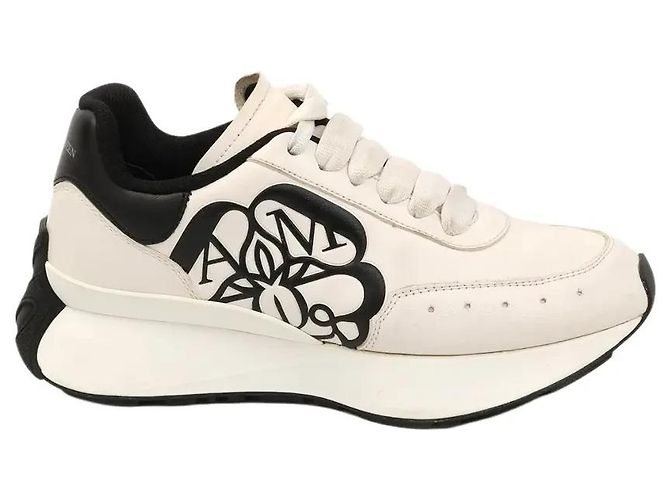Baskets Alexander McQueen Sprint Runner en cuir blanc