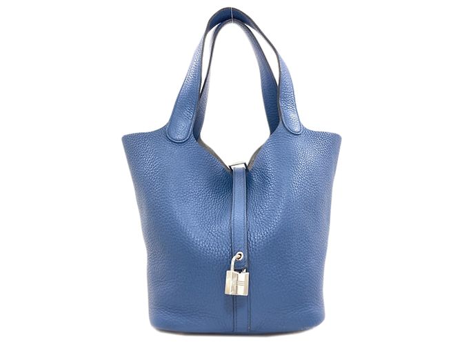 Borsa Hermès Picotin Lock MM Blu 