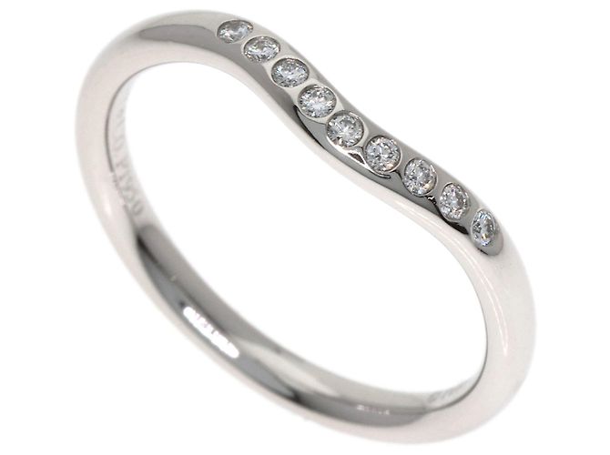 Tiffany & Co. Diamantring mit gebogenem Band aus Platin