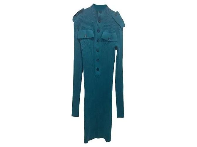 Bottega Veneta Strick-Midi-Kleid Blau