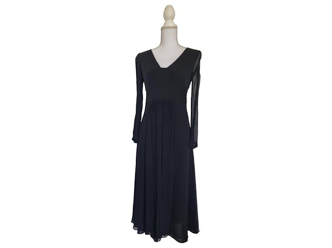 Vestido largo negro Burberry Brit