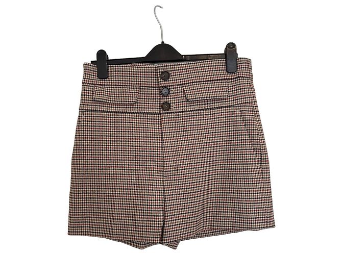Chloé Karierte Wollshorts Braun