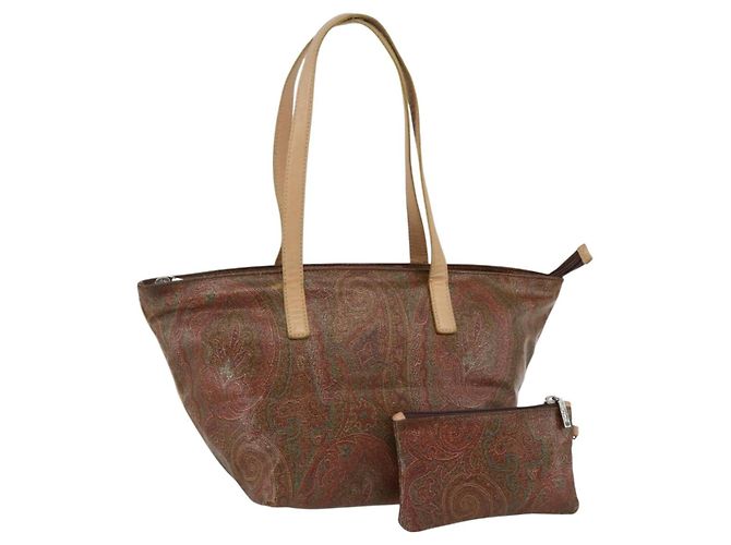 Borsa Tote ETRO in PVC Bordeaux Argento Auth am11145 Bordò