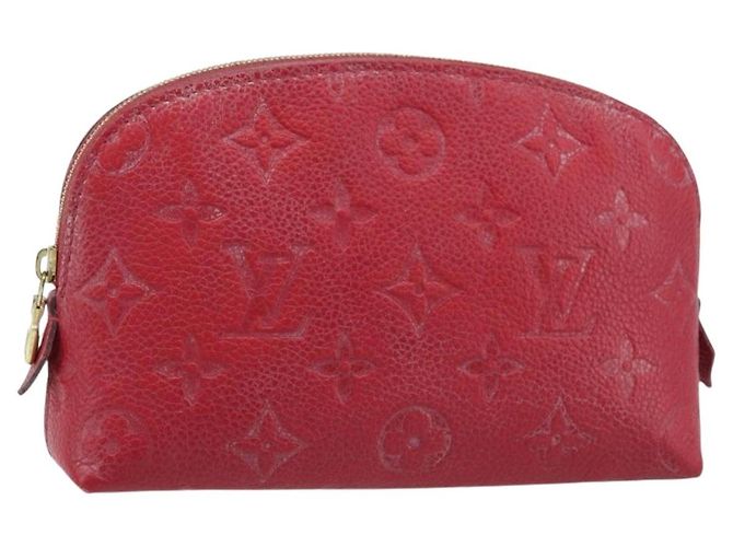 LOUIS VUITTON Monogram Empreinte Pochette PM Tasche Rot M69414 Auth YKZ248A