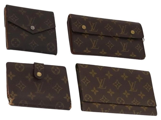 LOUIS VUITTON Monogram Brieftasche 4 Set LV Auth 172565 Monogramm