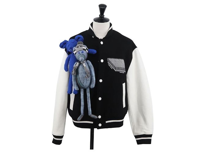 Giacca da baseball in lana nera LOUIS VUITTON Puppet 1A8PML LV Auth BAZ826SM Nero