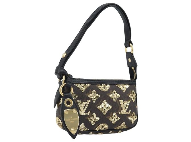 LOUIS VUITTON Eclipse Sequins Mini Pochette Accessoires M60125 LV Auth AMZ514SAV Monogram
