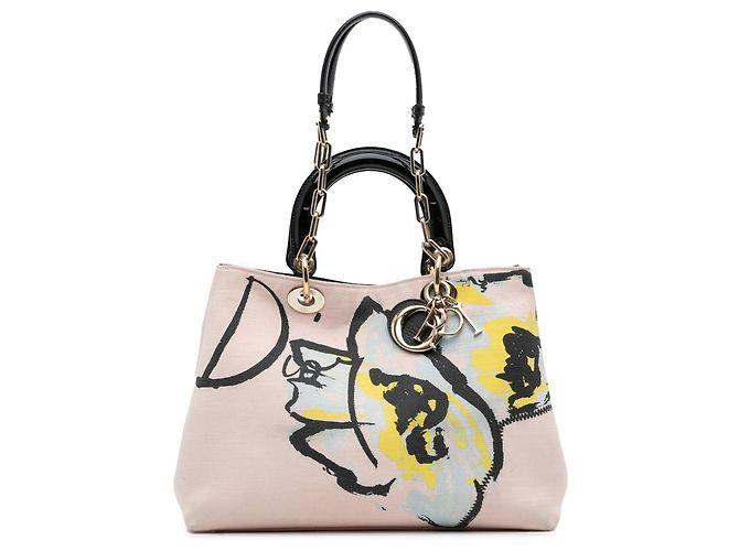 Dior Edição Limitada Medium Toile Impressa Diorissimo Sac Rosa