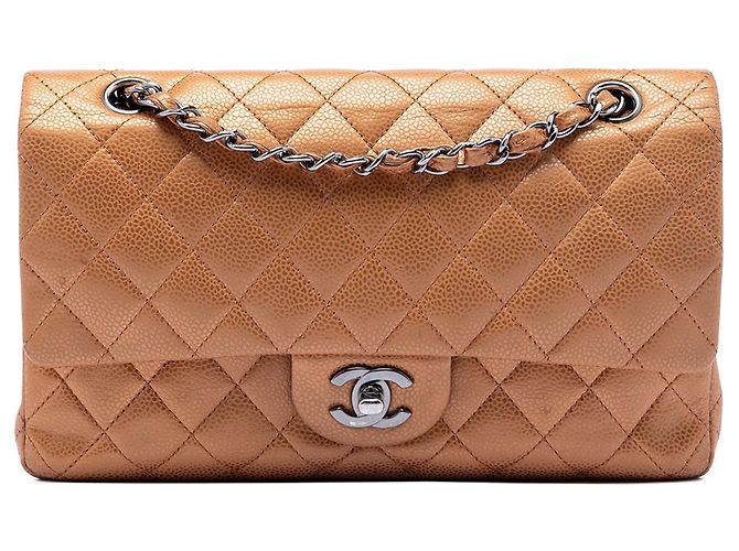 Chanel Medium Classic Metallico Caviar Doppio Marrone