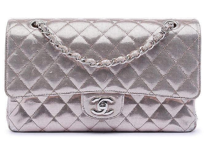 Chanel Medium Classic Kalbsleder Pixel-Effekt Doppelklappe Pink