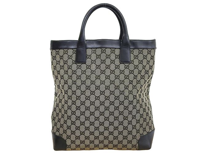 Bolsa de mão em canvas GG Gucci Marrom Azul marinho