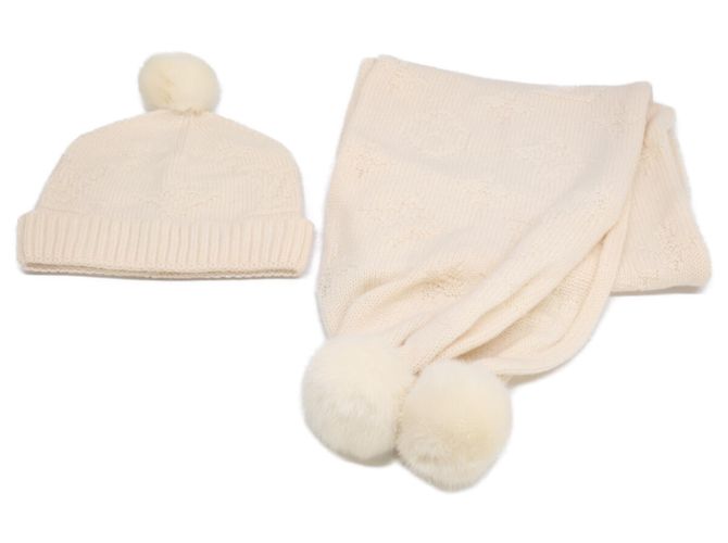 Monogram Cashmere Strickmütze von Louis Vuitton Roh