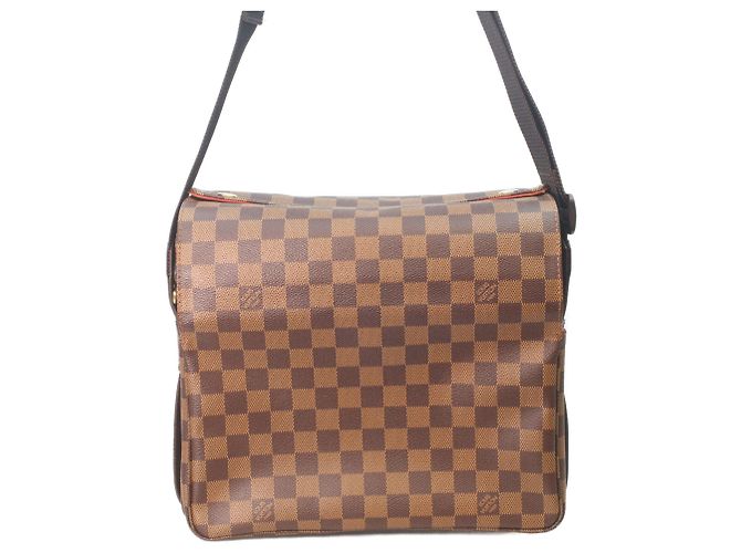 Bolso de Hombro Damier Naviglio Louis Vuitton Castaño