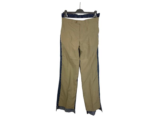 Autre Marque Pantaloni in denim e lana multicolori BETTER Marrone Blu scuro
