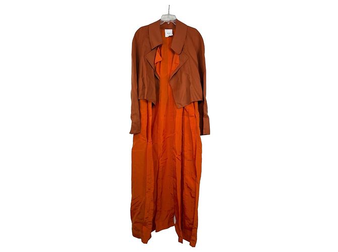 Agnona orange Kleid mit braunem Jacket