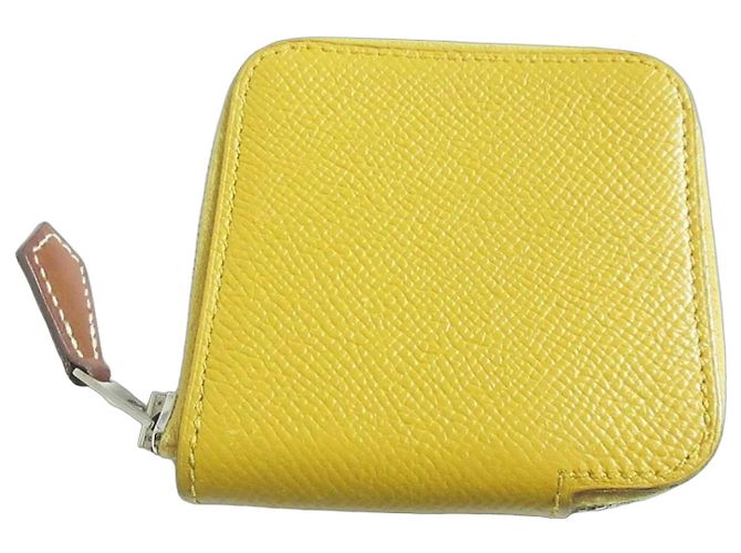 Hermès Monedero de seda Azap Mini HERMES Amarillo