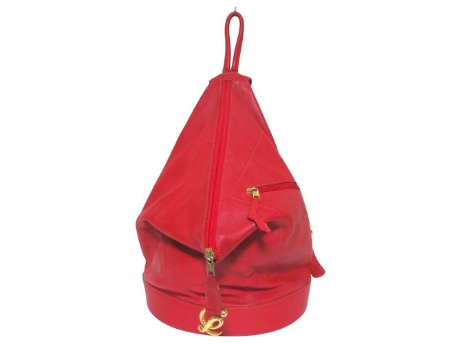Loewe Vintage Anton Leder-Rucksack Rot