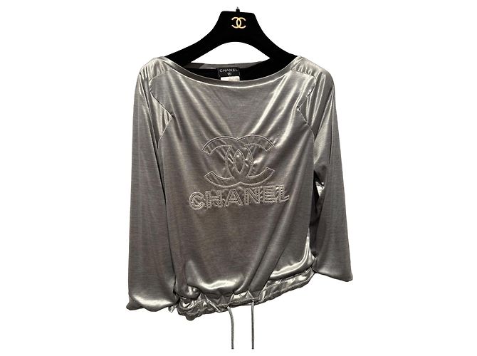 Chanel Sweatshirt Silver Size 34 Silvery