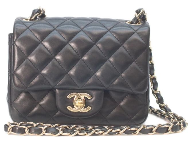 Chanel Black Lambskin Mini Matelassé Shoulder Bag