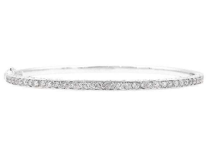 Autre Marque Pulseira de bangles, ouro branco e diamantes.