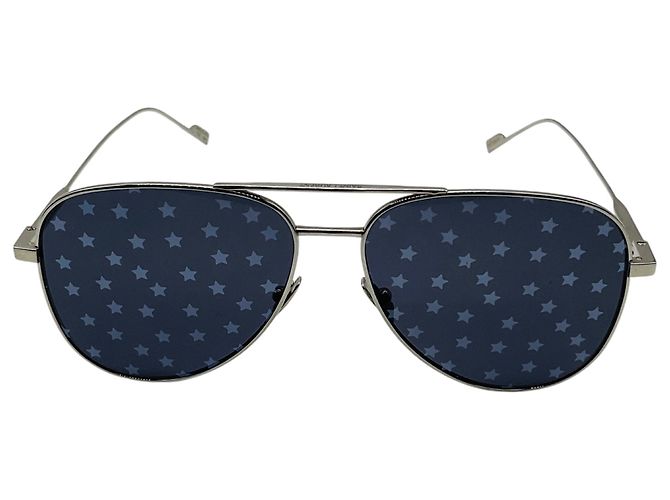 Saint Laurent Silver Titanium Aviator Super Stars Sunglasses Silvery