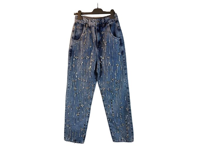 Autre Marque Jeans de denim embellecidos PatBo Azul