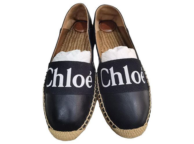 Chloé Woody Leder-Espadrilles