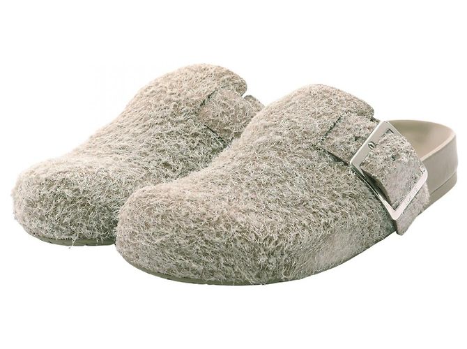 Mules de ante Loewe Ease Buckle Beige