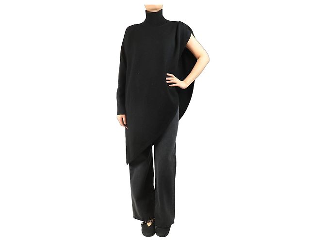 Alaïa Pull en laine noir asymétrique - taille UK 10