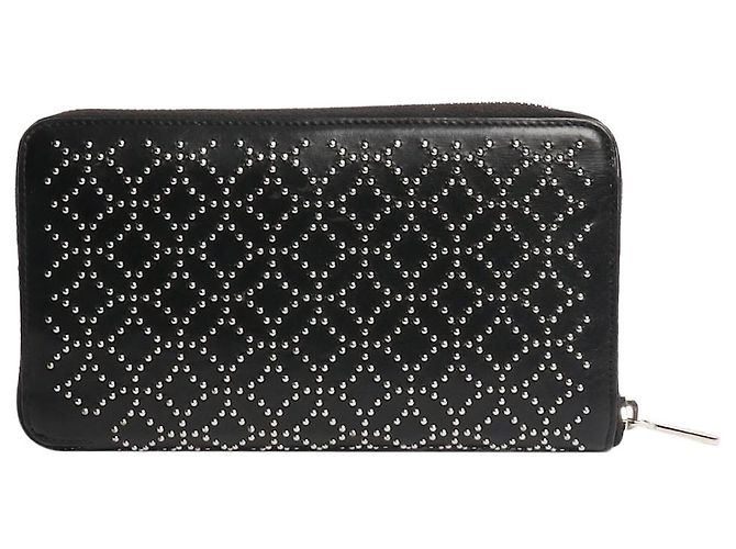 Alaïa Portafoglio in pelle nera con borchie Nero
