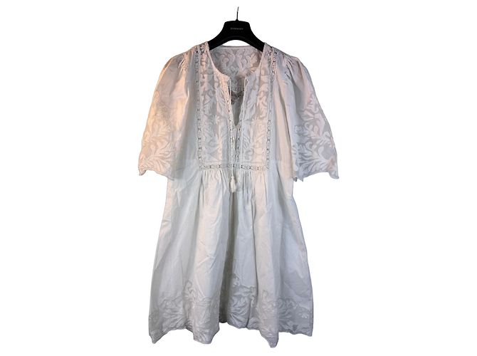 Vestido bordado de algodón blanco Sea New York