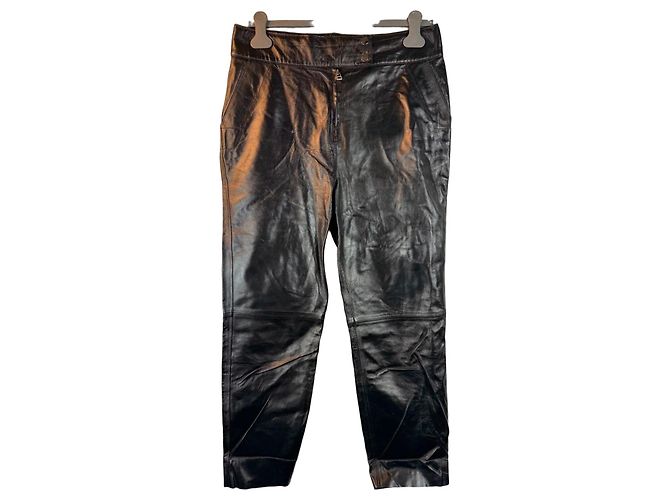 Calças de couro pretas By Malene Birger Oppia Preto