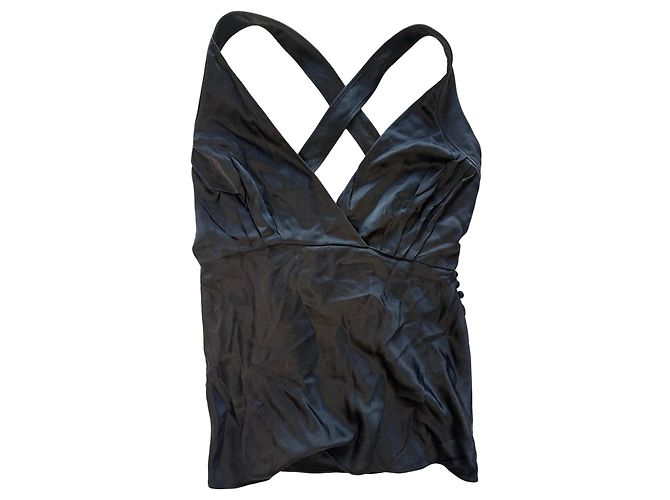 Haut Halter en Soie Noir Khaite