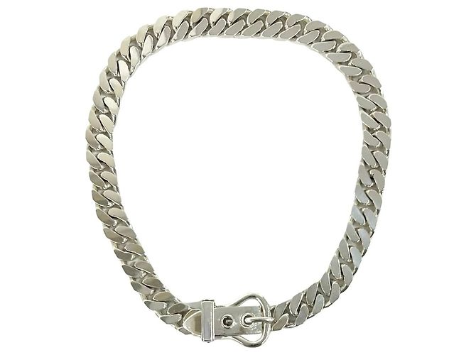 Collar de cadena de plata esterlina 925 Boucles Sellier Hermès