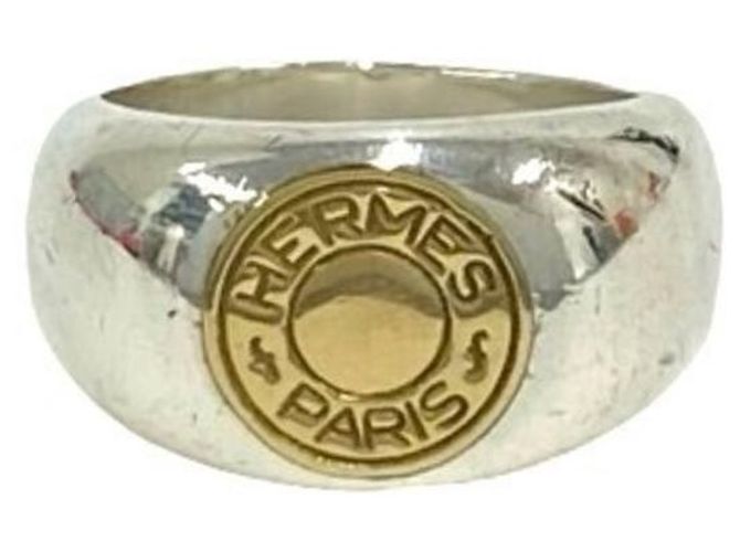 Hermès Hermes Sellier Bandring Silber Golden