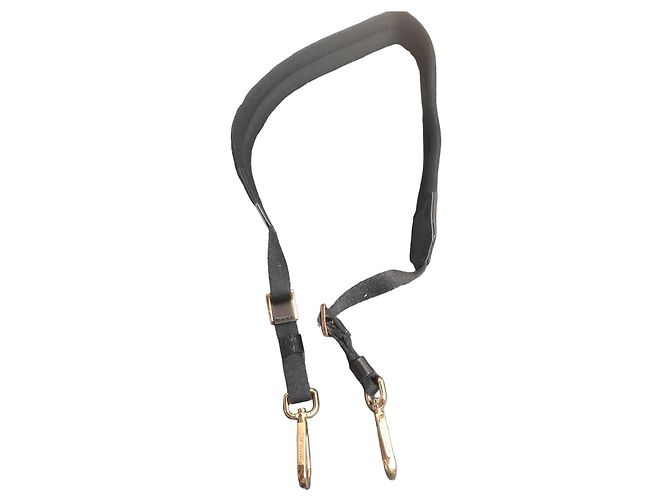 Jacquemus Black Leather Shoulder Strap Golden