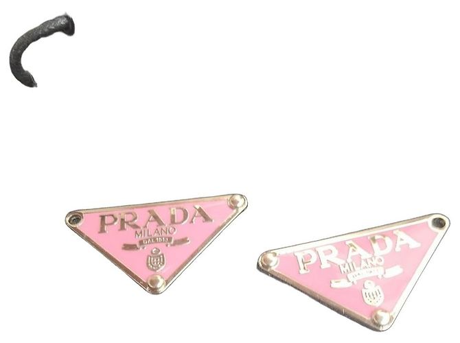 Colgantes Prada Triángulo Rosa Hardware de plata