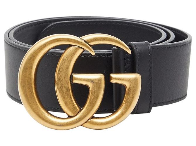 Cinto de couro Gucci GG Marmont Preto