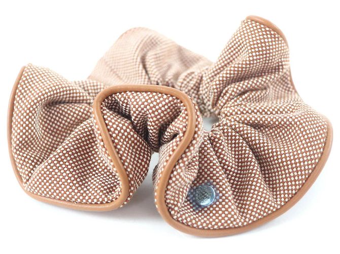 Cinto de algodão e pele de ovelha Hermès Shush Claudia Plan Air Serie Dourado Metálico