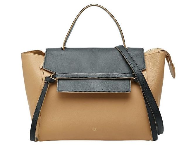 Belt Bag Céline Bolsa de Cinto de Couro Celine, bolsa 2 em 1 Marrom Bege