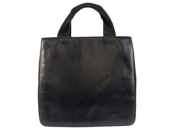 Tote Bolsa de mão Prada Tessuto em couro e nylon Preto