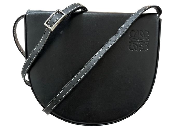 Bolsa transversal em couro Loewe com salto Preto