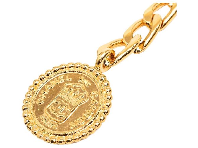 Cinturón de cadena con moneda Cambon de Chanel Dorado Metálico