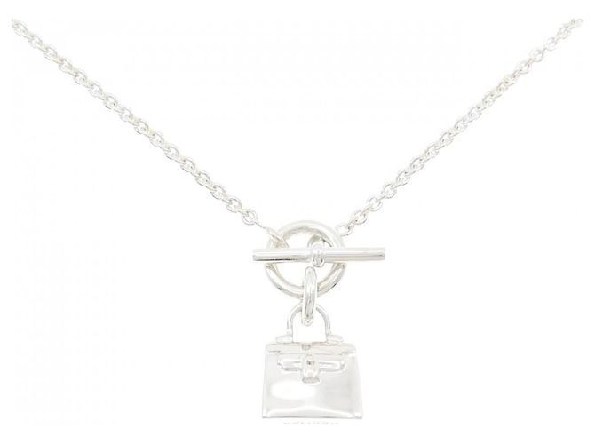Hermès Amulette Kelly 925 Silver Necklace Silvery Metallic Metal