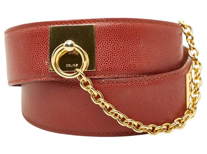 Céline CELINE Leather Belt Brown