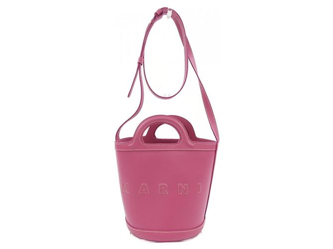 Bolsa de couro de bezerro Marni SCMP0056U0 LV589 Rosa
