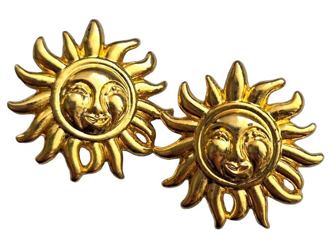 Orecchini Gianni Versace Sunface dorati